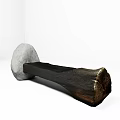 Public Chair With Natural Stone And Wooden Log Rustic Design Elements