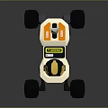 Remote Control Robot Vehicle With Large Black Yellow Wheels And White Body Antenna