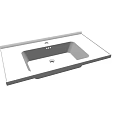 Wall Mounted Modern White Washbasin with Rectangular Countertop and Sleek Design 3d model
