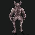 Mythical Creature With Horns Muscular Body Textured Skin Humanoid Figure