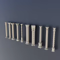Various Architectural Columns With Different Classical Styles And Decorative Patterns