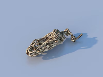 Braided Metallic Rope Knot Decoration On Light Blue Background With Shadow 3d model
