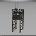 Industrial Metal Frame Tower With Multi Layer Scaffolding Structure Support Legs And Vertical Top Poles 3d model