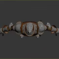 Detailed Medieval Full Body Armor As Protective Weapon With Silver And Brown Accents