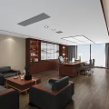 Modern Office Interior Design With Workstations Ergonomic Chairs Large Windows And Lighting 3d model