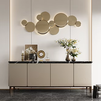 Light Luxury Entrance Cabinet 3d model