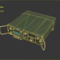 Green Military Electronic Device With Metal Casing Side Handles Multiple Ports And Control Buttons