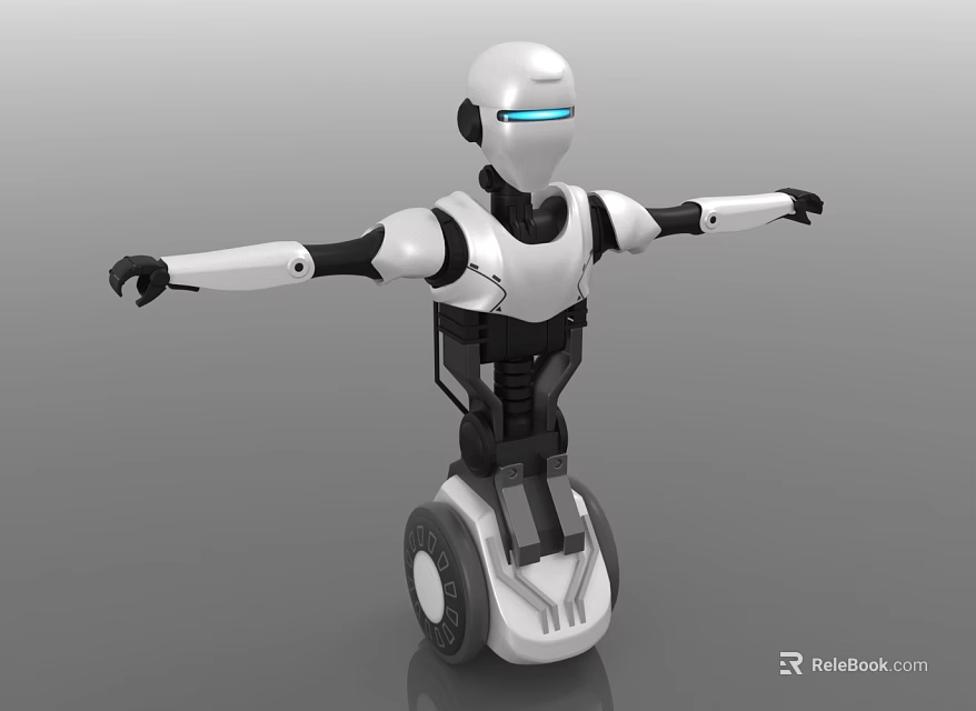 Robot With Segway Base And Extended Arms For Balanced Movement 3d model 
