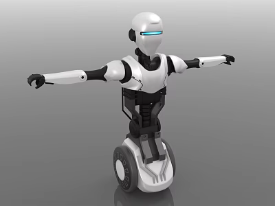 Robot With Segway Base And Extended Arms For Balanced Movement 3d model