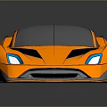 Orange Sports Car Featuring Sleek Modern Concept Design Unique Black Accents and Reflective Surface