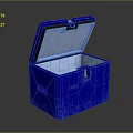 Blue Computer Storage Case With Open Lid And Internal Compartments Secure Lock Design 3d model