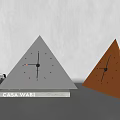 Triangular Gray And Orange Clocks With Camera And CASA WABI Book 3d model