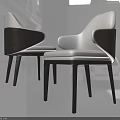 Modern Dining Chairs With Beige And Dark Brown Leather Upholstery Armrests And Dark Legs
