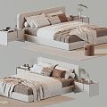 Bed with double bed 3d model