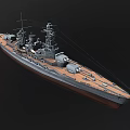 Detailed Warship 3D Model With Turrets Deck And Naval Architecture Design 3d model