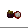 Fresh Ripe Mangosteen Fruit With Whole And Halved Sections Showing White Flesh