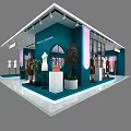 Modern Fashionable Clothing Store Interior With Mannequins Apparel Displays And Decorative Plants