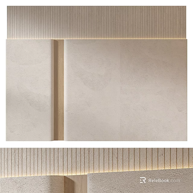 Beige Textured Stone Wall Surface For Modern Interior Design Decor 3d model 
