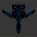 Futuristic Blue And Black Spaceship With Aerodynamic Design For Cosmic Exploration