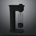 Modern Black Electric Beverage Maker With Transparent Bottle And Container Base