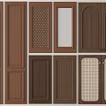 Kitchen Cabinet Doors With Multiple Panel Styles Wood Grain And Glass Insert Designs 3d model