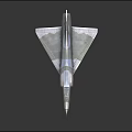 Silver Fighter Jet Model with Sleek Design on Black Display Surface 3d model