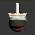 Three Funnel Cruise Ship With Green Hull Red Bottom And Upper Deck