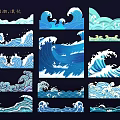 Traditional Chinese Style Wall Decor with Various Artistic Wave Patterns Designs