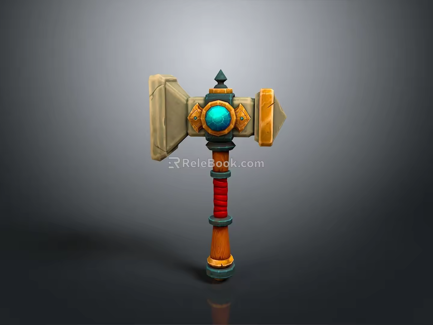 Hammer Warhammer Cartoon Hammer Magic Hammer Thor's Hammer Ancient Weapons Cold Weapons Medieval Items 3d model
