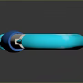 Shiny Reflective Transparent Blue Carabiner With Silver Metal Clip And Loop Design
