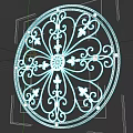 Ornate Circular Ceiling Light Plate With Metallic Floral Patterns And Central Design