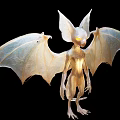 Mystical Fantasy Game Movie Character With Large Ears Transparent Wings And Glowing Pale Body