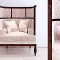 Retro Single Sofa Neoclassical Fabric Single Sofa 3d model