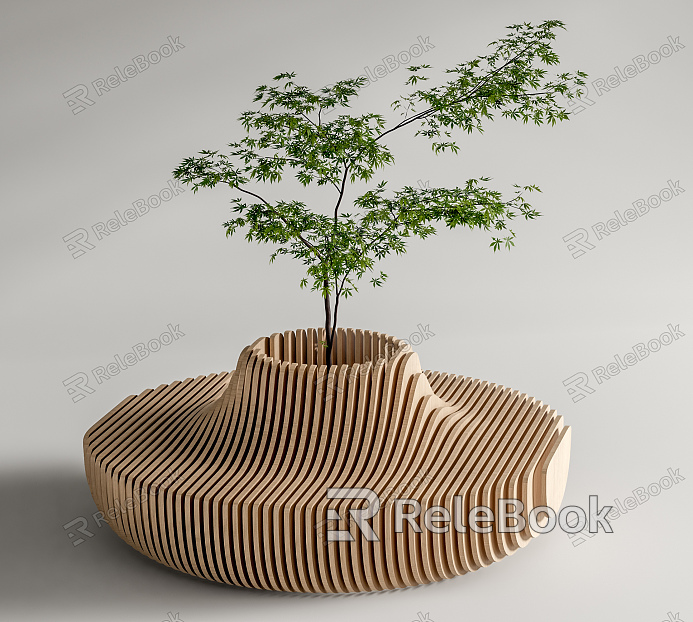 Modern Outdoor Chair Outdoor Landscape Seat Tree Pool Landscape Tree Card Seat model