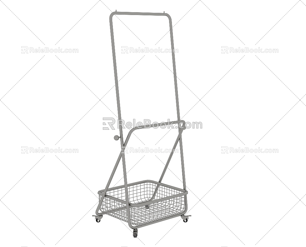 Clothing Store Net Basket Mobile Shelf 3d model