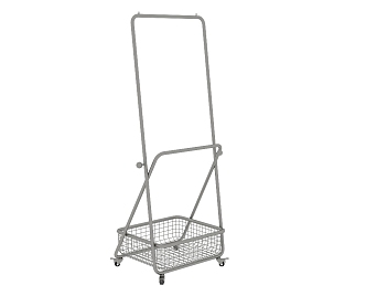 Clothing Store Net Basket Mobile Shelf 3d model