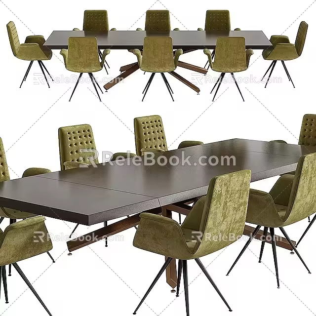 Seat Table Dining Table and Chair Combination Single Chair Chair Dining Table Conference Table Combination 3d model