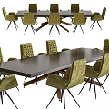 Seat Table Dining Table and Chair Combination Single Chair Chair Dining Table Conference Table Combination 3d model