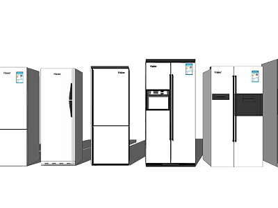 Haier Refrigerators And Freezers Various Styles Home Kitchen Appliances Collection 3d model