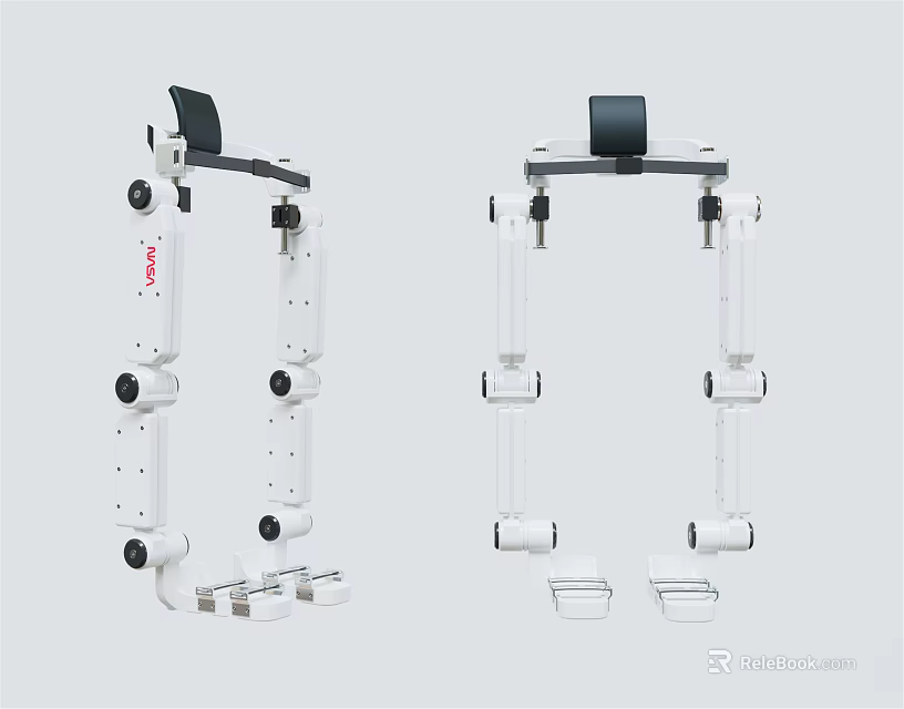 Adjustable Medical Support Frame With White Structure Transparent Components And Black Top 3d model 