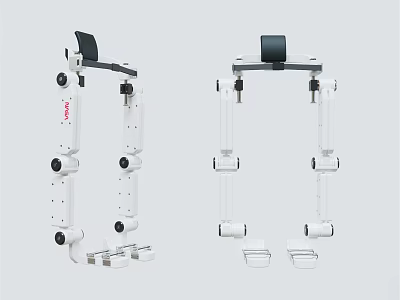 Adjustable Medical Support Frame With White Structure Transparent Components And Black Top 3d model