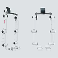 Adjustable Medical Support Frame With White Structure Transparent Components And Black Top