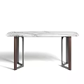 Modern Dining Table Featuring Marble Top And Metal Geometric Legs Design 3d model