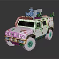 Camouflage Military Vehicle With Antenna Equipment White Wheels And Sturdy Design