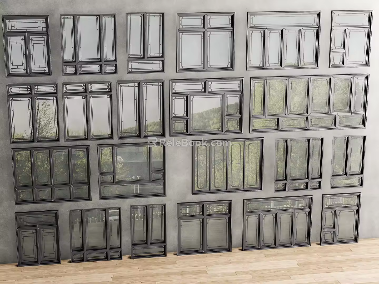 Modern window combination window glass window floor-to-ceiling window balcony window bay window bedroom window stainless steel sliding window casement window doors and windows 3d model