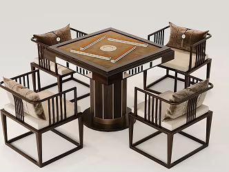 Mahjong Table Black Leather Mahjong Table and Chair Mahjong Table and Chair Leather Mahjong Chair Single Chair Automatic Mahjong Table Mahjong Table 3d model