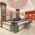 Luxury Jewelry Store Interior Design With Elegant Display Counters Chairs And Ceiling Decor