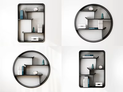 Modern Wall Cabinets With Different Shapes For Decorative Storage In Indoor Spaces 3d model