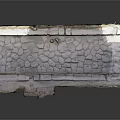 Wood And Stone Decorative Wall Structure With Textured Masonry And Wooden Base