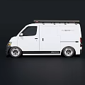 White Cargo Van With Roof Rack Black Accents And Sleek Exterior Design